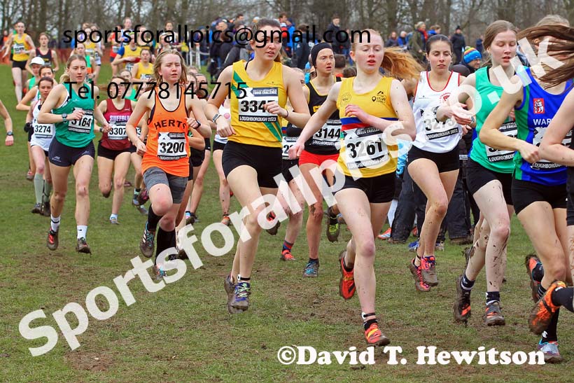 Womens Under-20s 2023 UK CAU Inter Counties Cross Country Champs, Prestwold Hall, Loughborough. Photo: David T. Hewitson/Sports for All Pics